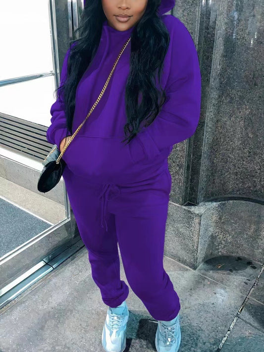 Dames geborstelde tweedelig casual sportpak