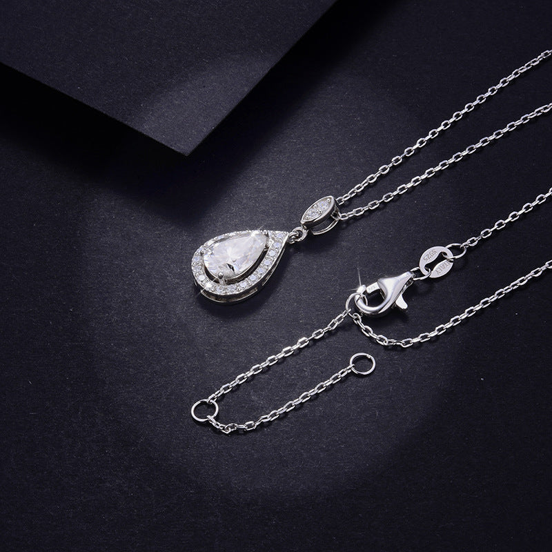S925 zilver waterdruppel ketting 1,5 karaat Moissanite