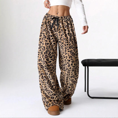 Women Wide-Leg Printed Casual Pants