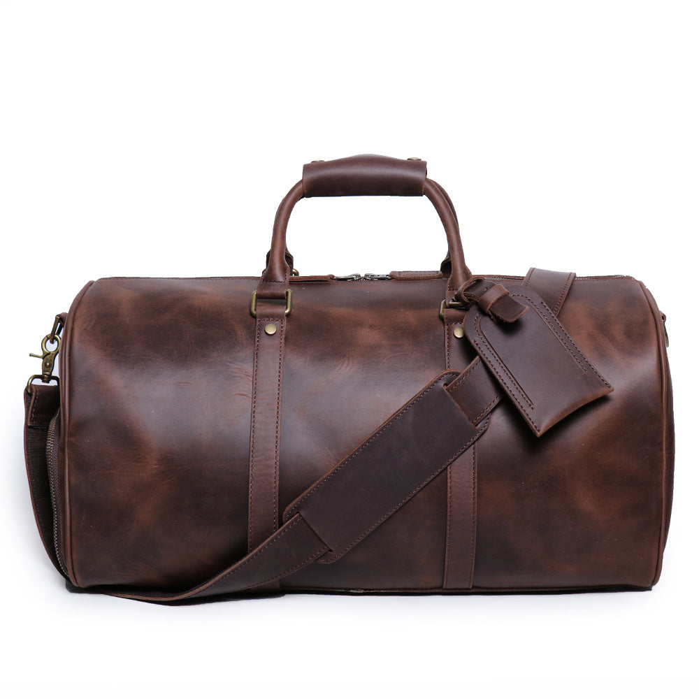 Retro Cowhide Leather Travel Shoulder Bag
