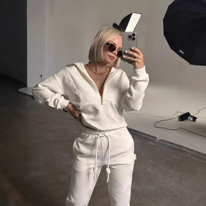 Losse rits top trekkoord broek tweedelig set