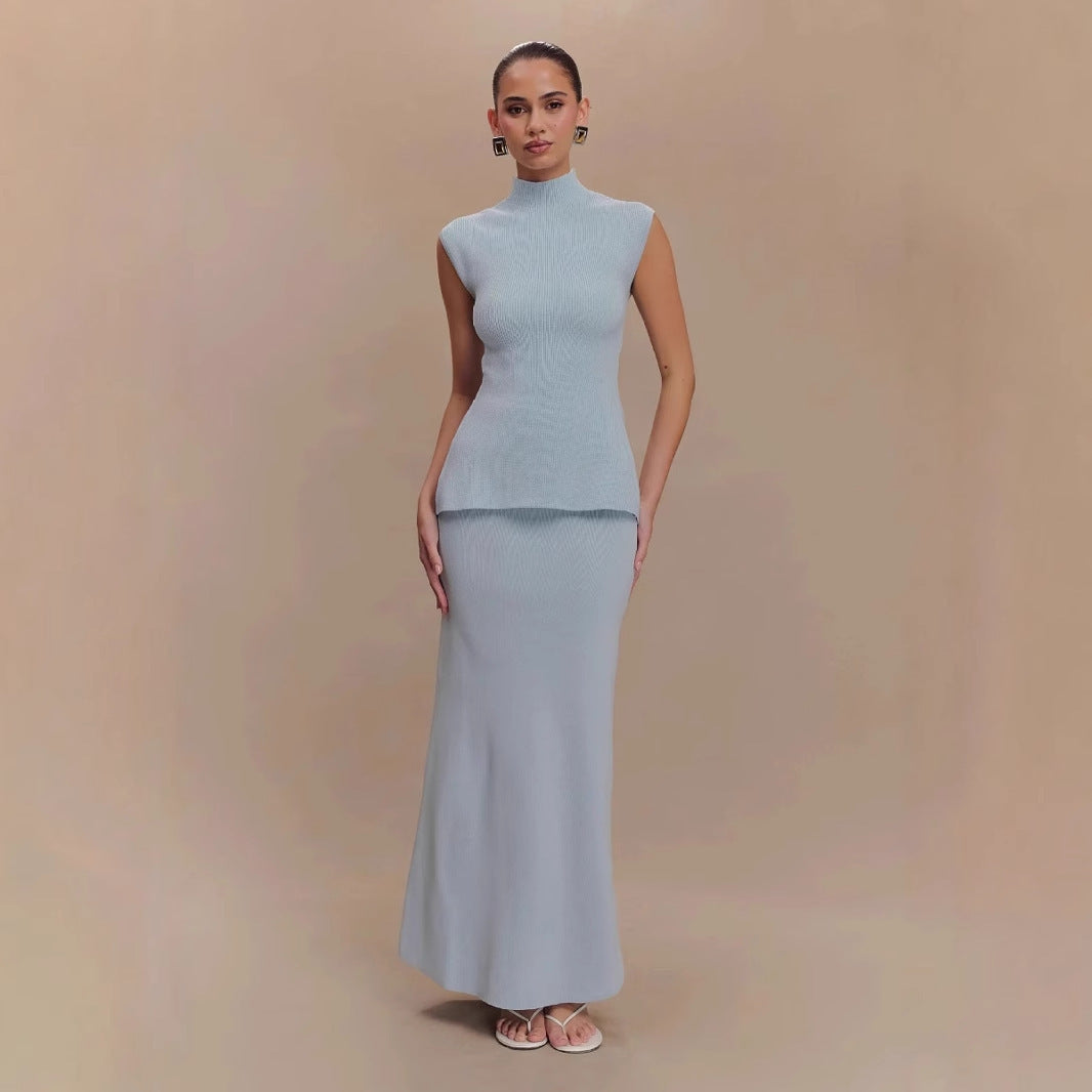 Dames Gebreide Rok En Top Set