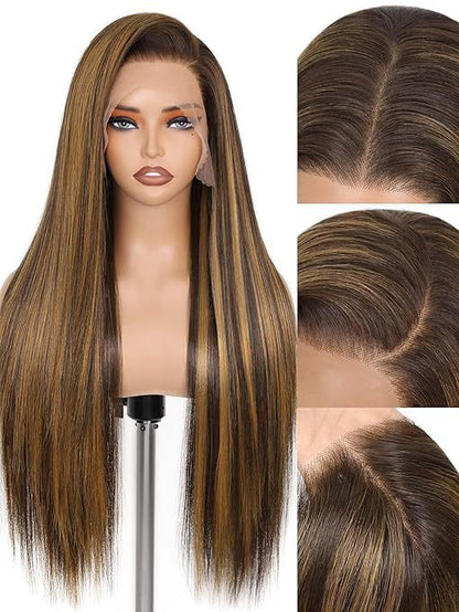 13x6 Glueless Lace Front Wig Natural Hairline Synthetic Hair