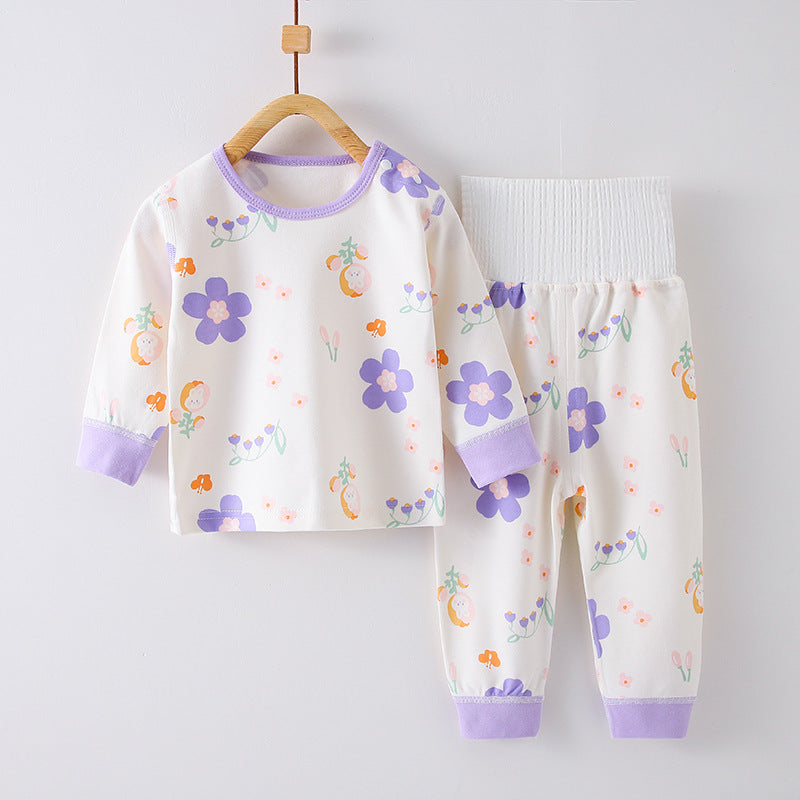 Childrens Cotton Pajama Set Long Sleeve Two-Piece