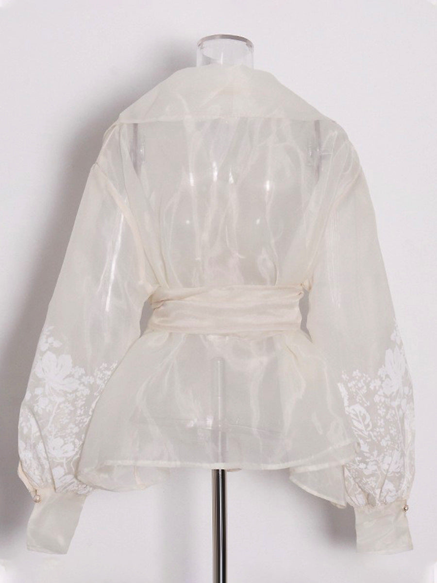 Organza blouse in retro paleisstijl