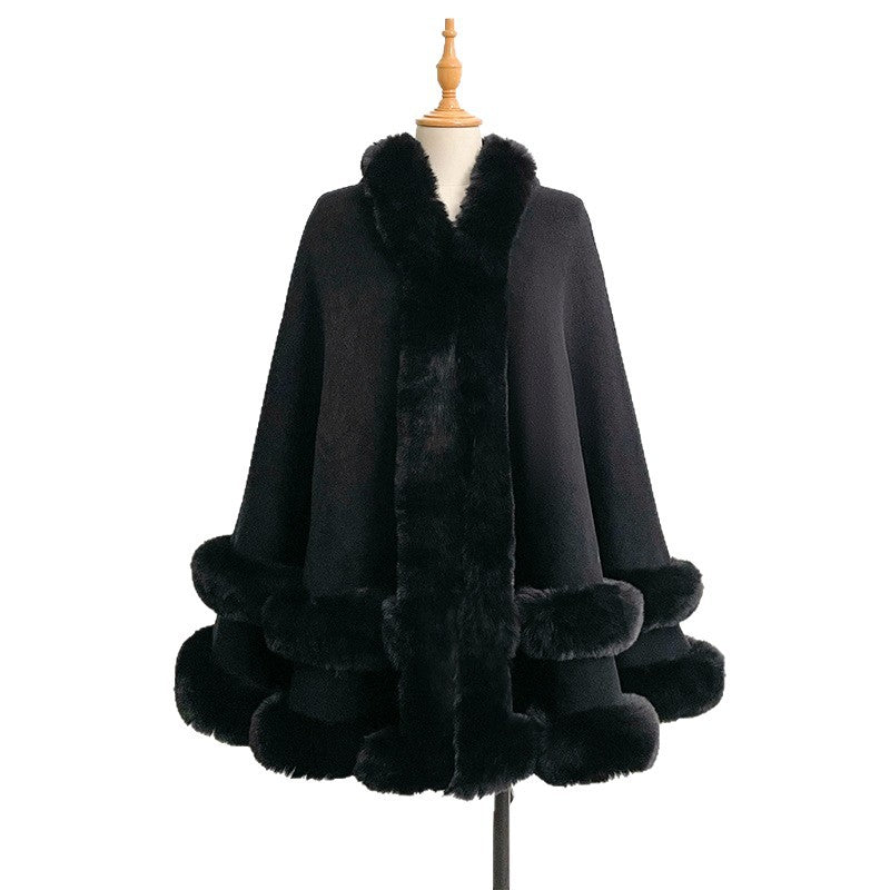 Cashmere knitted cardigan shawl cape coat