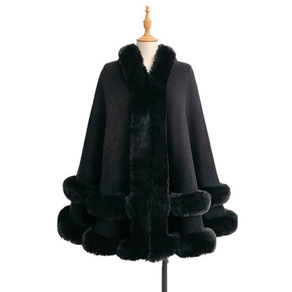 Cashmere knitted cardigan shawl cape coat
