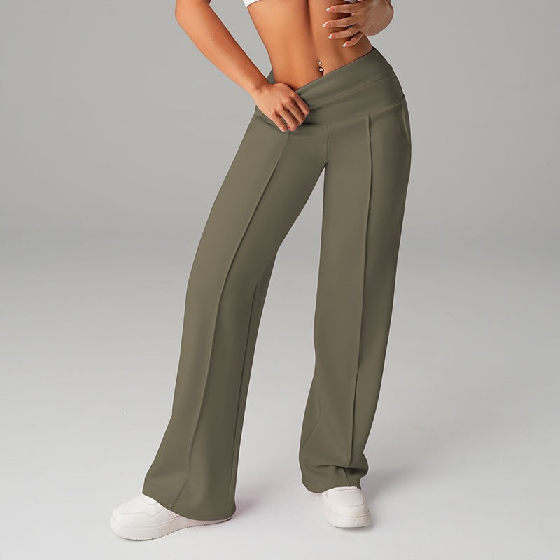 High Waisted Wide Leg Sports Trousers