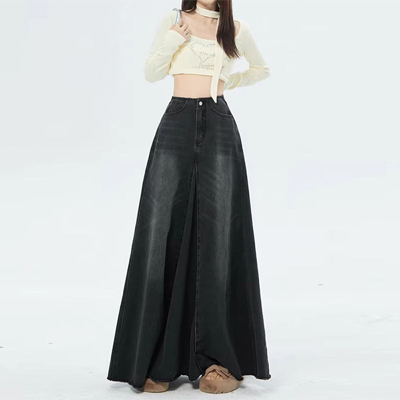 Vintage Denim A-Line Skirt