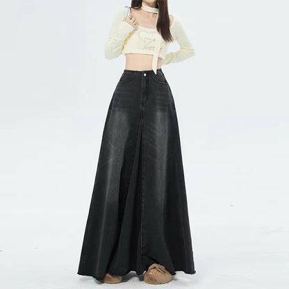 Vintage Denim A-Line Skirt