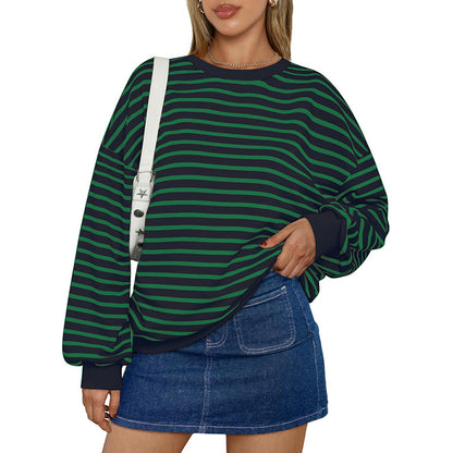 Oversized Striped Long Sleeve Dress