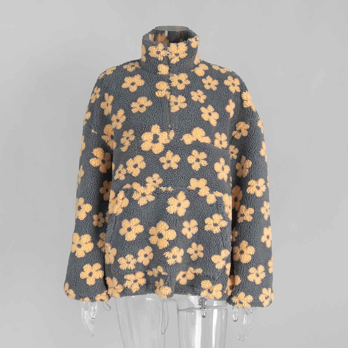 fleece floral sweatshirt