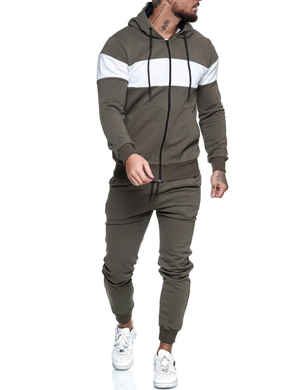 Heren Casual Trainingsset Met Kleurblok