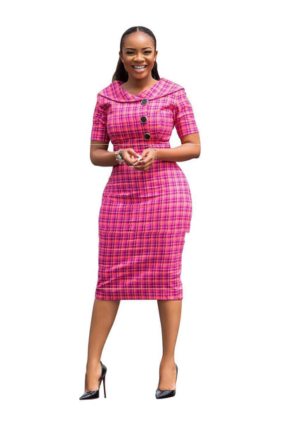 Europese stijl mode geruite jurk