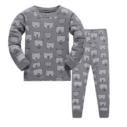 Katoenen unisex cartoon pyjamaset met lange mouwen