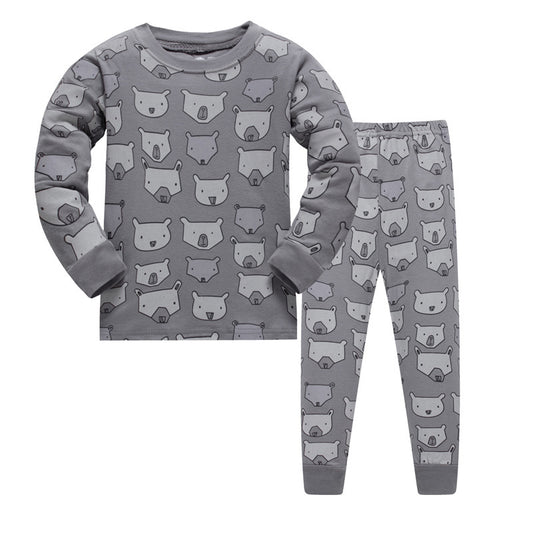 Katoenen unisex cartoon pyjamaset met lange mouwen