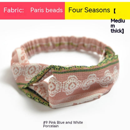 Elastische gekruiste chiffon hoofdband in Boheemse stijl