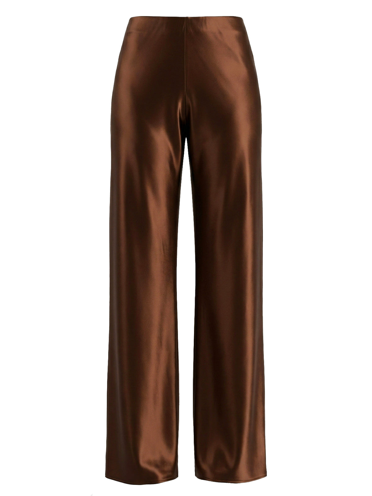 Women's High-Waisted Satin Wide Leg Long Pants with Elastic Waist