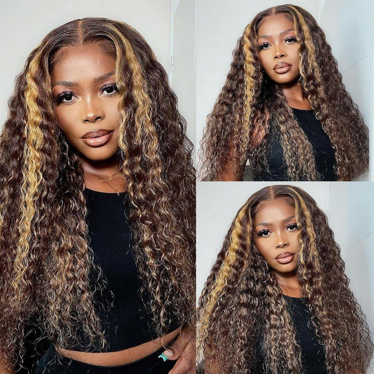 Long Curly Synthetic Hair Wig with Lace Front