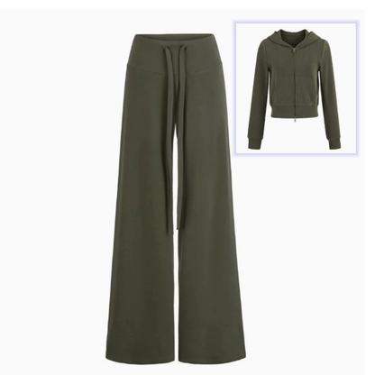 Casual Sports Suit  Hooded Zipper Slim Short Sweatshirt Jacket