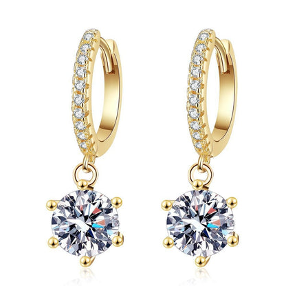 Moissanite sterling zilveren oorbellen