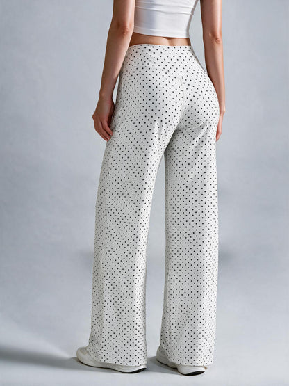 Women's Brushed Fabric High-Waisted Wide-Leg Yoga Running Pants
