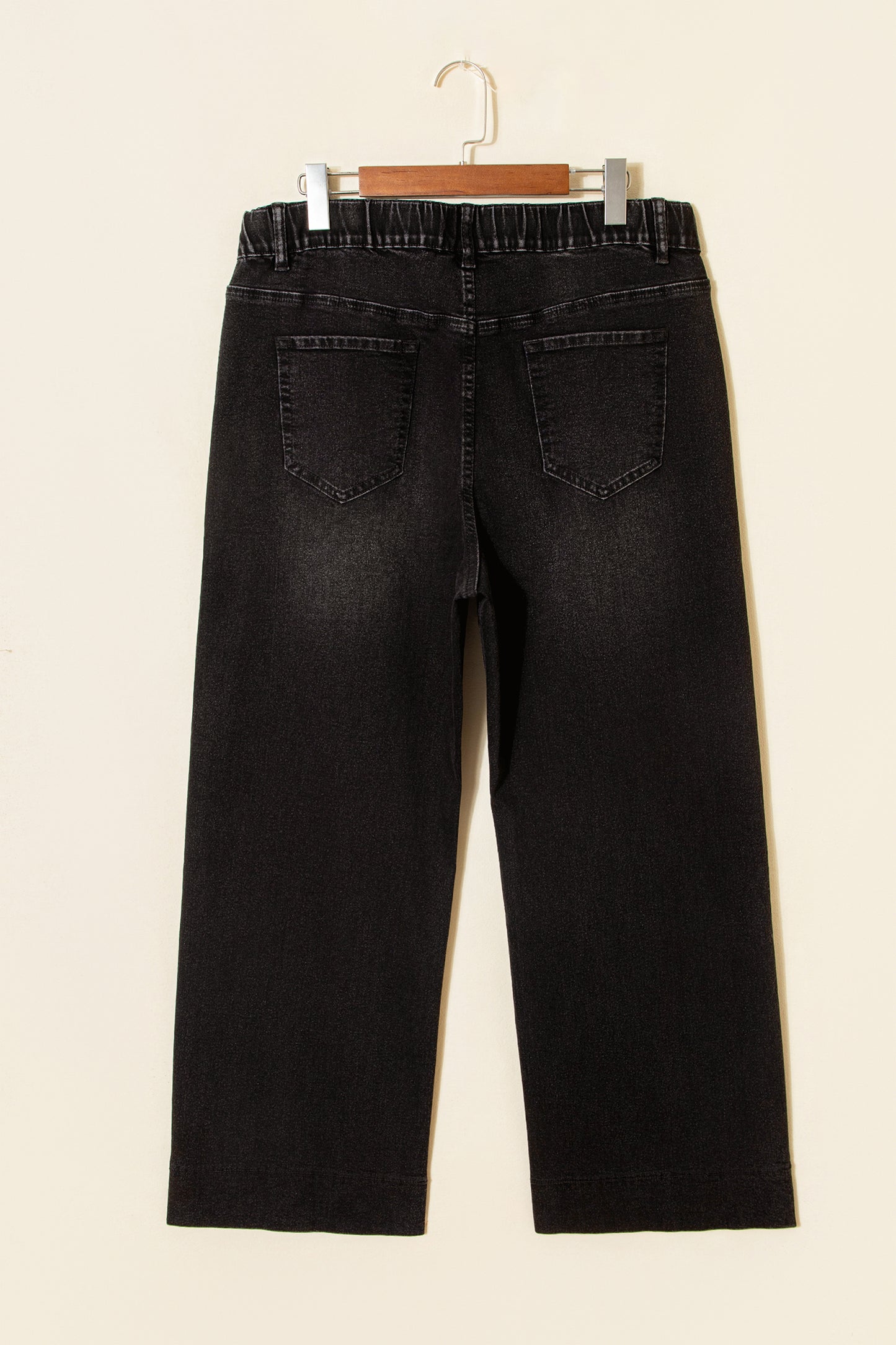 Jeans met acid wash-effect en vetersluiting plus size