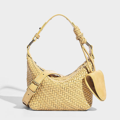 Hand-Woven PU Leather Crossbody Bag
