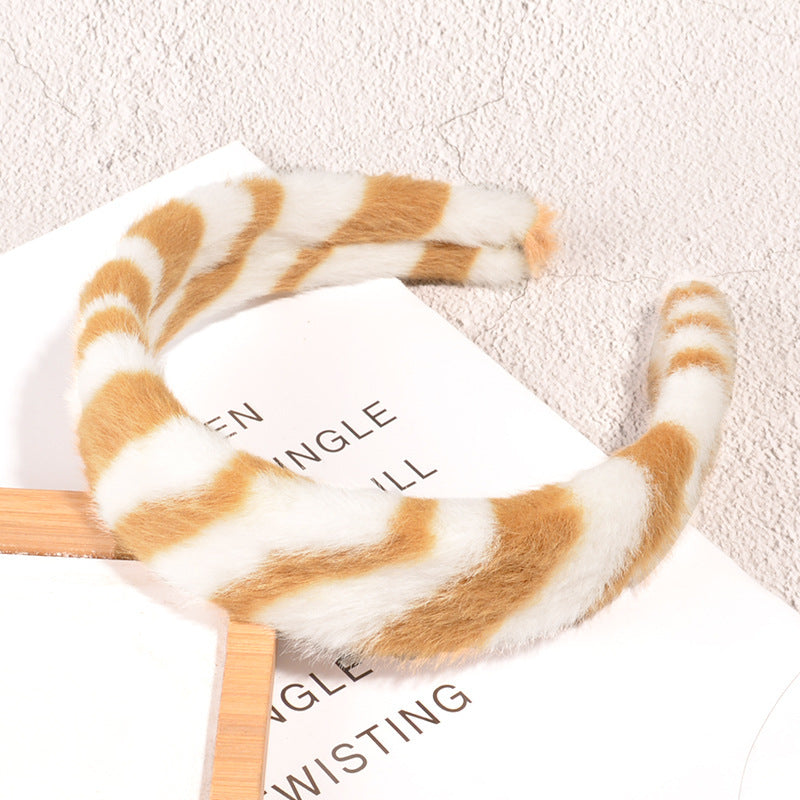 Luipaardprint pluizige haarband