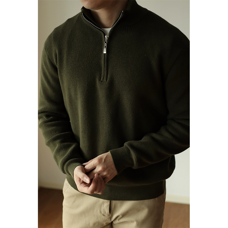 Half-zip turtleneck sweater