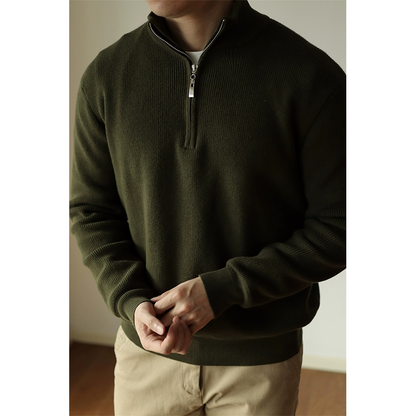 Half-zip turtleneck sweater