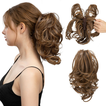 Short Synthetic Adjustable Fluffy Natural Grip Ponytail