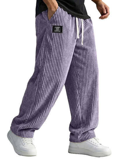 Mens Embroidered Straight Leg Casual Pants