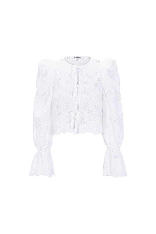 Crochet top met strikken