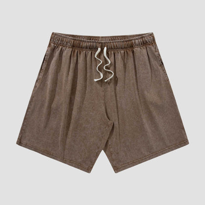 Men's Vintage Washed Cotton Shorts Set