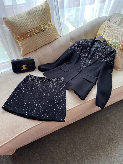 Rhinestone Embellished Womens Suit Set