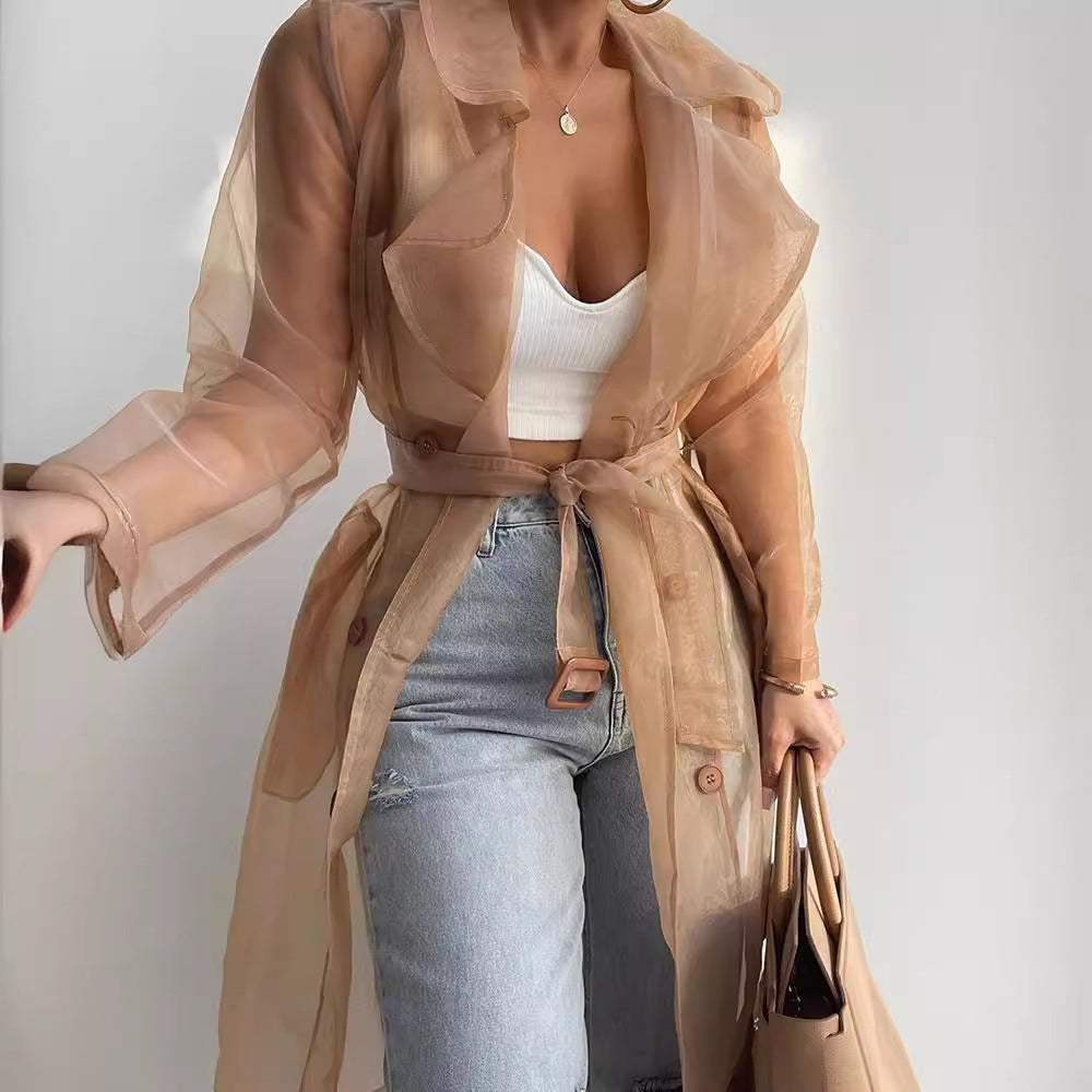 Pure Color Loose Lantern Sleeve Cardigan Shirt Jacket