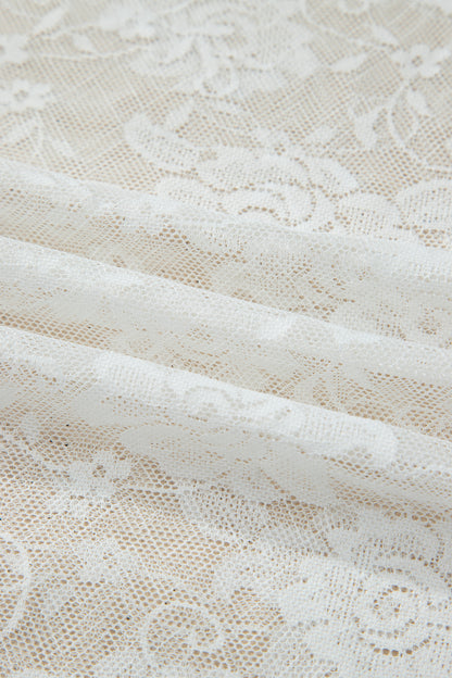 Top met lange mouwen en bloemenprint van mesh in grote maten