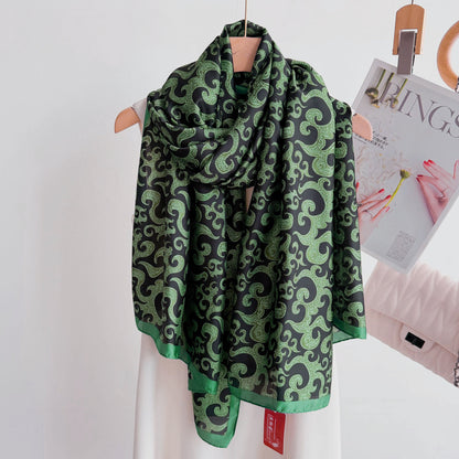Women's Lijin Satin Scarf Floral Print Shawl