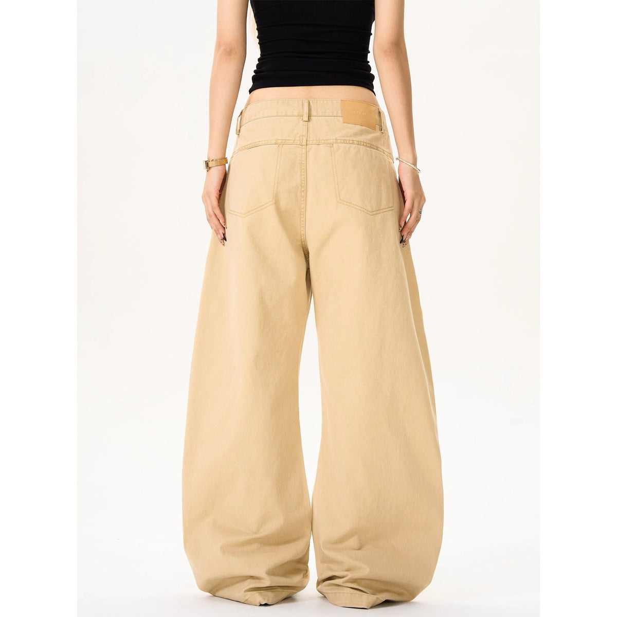 Deconstructed Wide-Leg Cotton Casual Pants