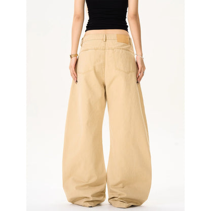Deconstructed Wide-Leg Cotton Casual Pants
