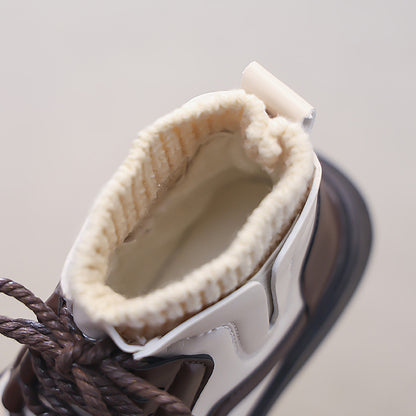 Girls Synthetic Leather Ankle Boots